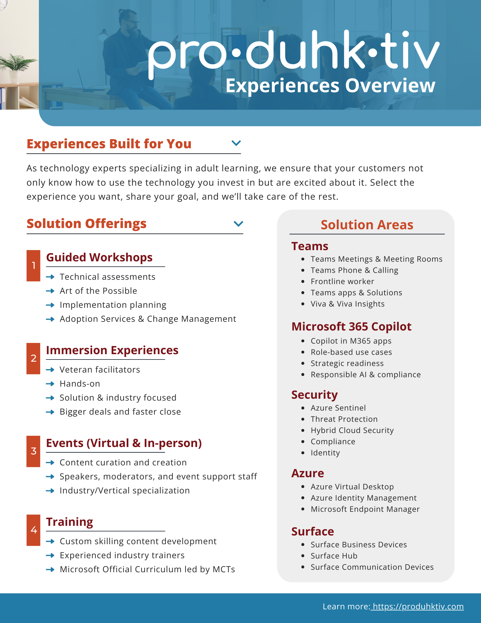 pro•duhk•tiv Experiences Overview Sep '25